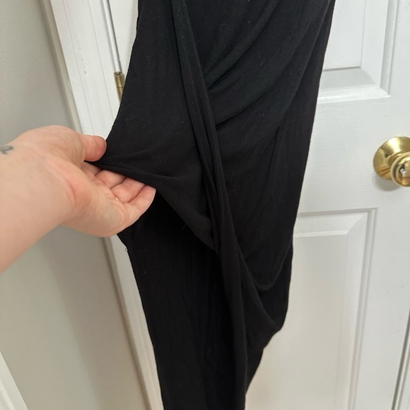 Deb Women’s Bodycon Asymmetrical Tube Midi Dress Small Black Stretch Y2K Beach - Picture 4 of 5